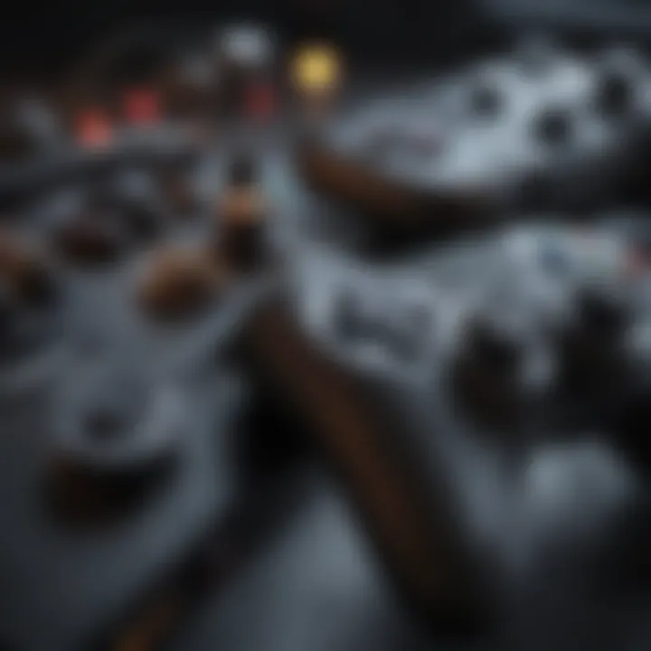 A close-up of game controllers in action, symbolizing teamwork and collaboration.