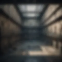 Illustration of a complex prison layout