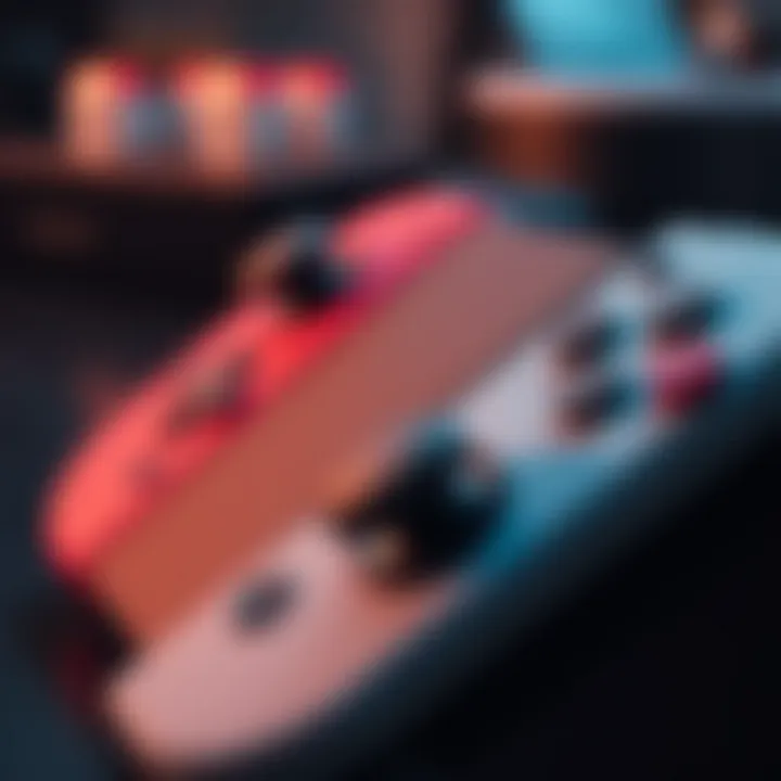 Customization Options for Joy-Con Controllers Close-up of Joy-Con customization options