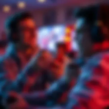 Engaging Gaming Session with Joy-Con Controllers Gamers enjoying a session with Switch OLED Joy-Con controllers