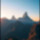 Skyrim's Majestic Peaks A breathtaking view of Skyrim's mountains at sunset