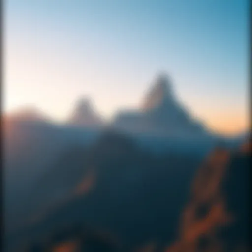 Skyrim's Majestic Peaks A breathtaking view of Skyrim's mountains at sunset