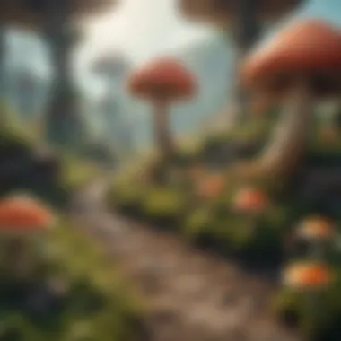 Vibrant Mushroom Kingdom landscape