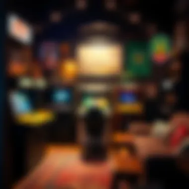 An engaging setup of a home arcade featuring popular games and nostalgic decor.