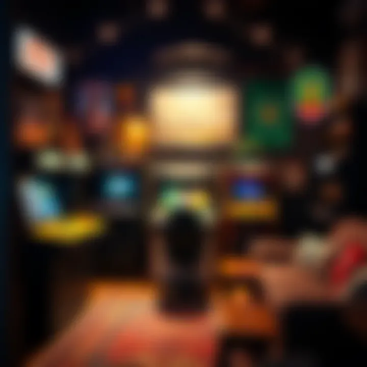 An engaging setup of a home arcade featuring popular games and nostalgic decor.