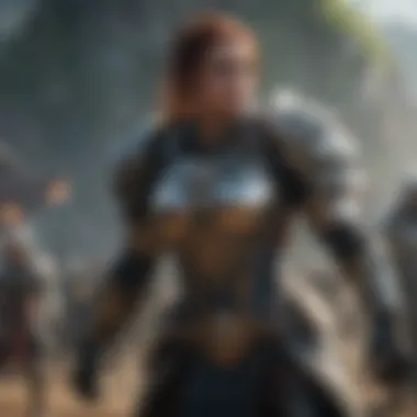 Epic Character Combat Dynamic combat scene featuring diverse character classes in an MMORPG