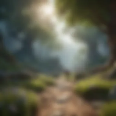 Immersive Fantasy Realms A breathtaking fantasy landscape showcasing a vibrant MMORPG world