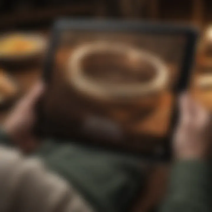 Illustration of a digital tablet displaying 'The Lord of The Rings'