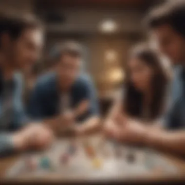 An intimate setting featuring diverse players engaged in a board game, highlighting the cultural significance of offline games.