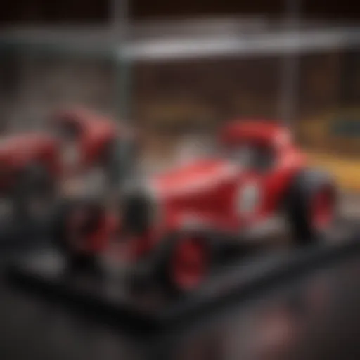 Red Baron Hot Wheels car in vintage display case