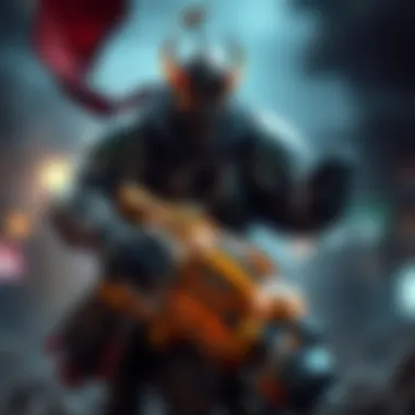 Rogue Warhammer in Competitive Gameplay An artistic rendering of a rogue warhammer in action, illustrating its impact in competitive scenarios