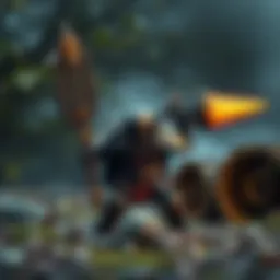 A detailed illustration of a rogue warhammer showcasing its unique design and features