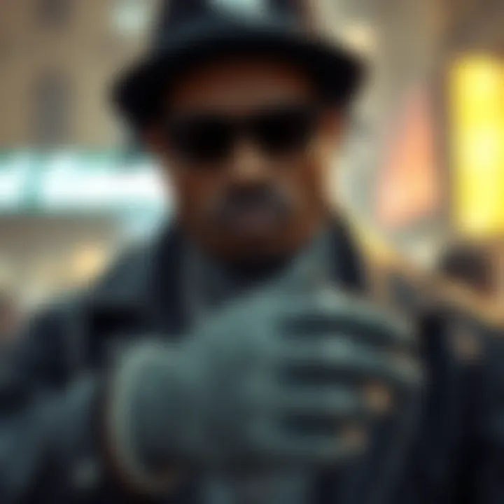 An intricate character design showcasing a gangsta archetype