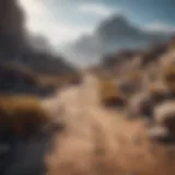 A vast and desolate open world environment filled with ruins and hidden dangers