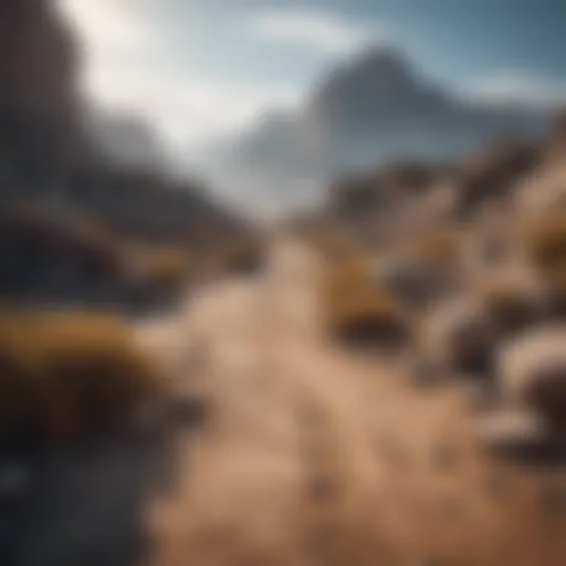 A vast and desolate open world environment filled with ruins and hidden dangers