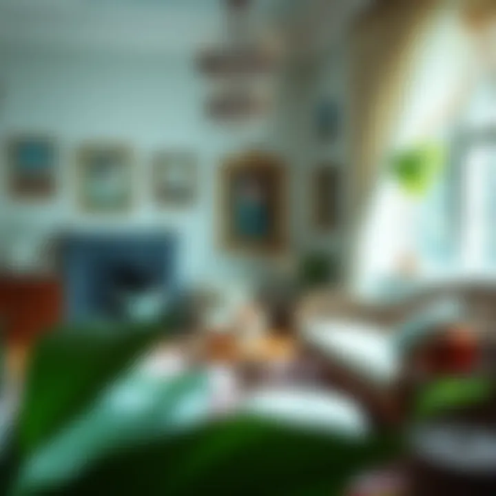 Cozy Interior with Mermaid Aesthetic A cozy room decorated with mermaid-themed furnishings