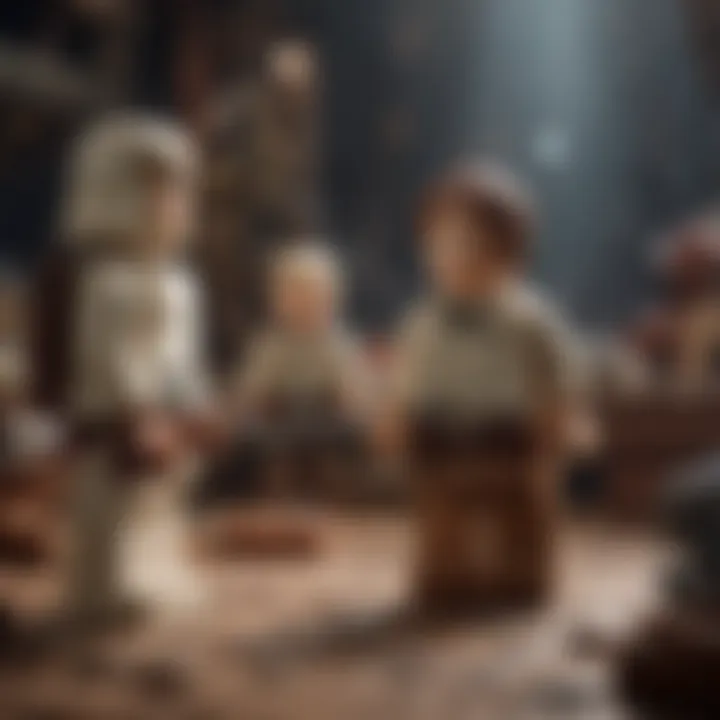 A captivating view of Lego Star Wars characters interacting in a scene.