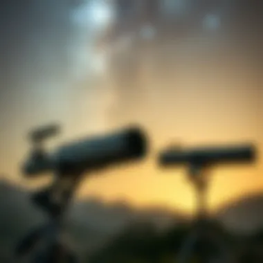 A close-up of advanced telescopes capturing cosmic phenomena