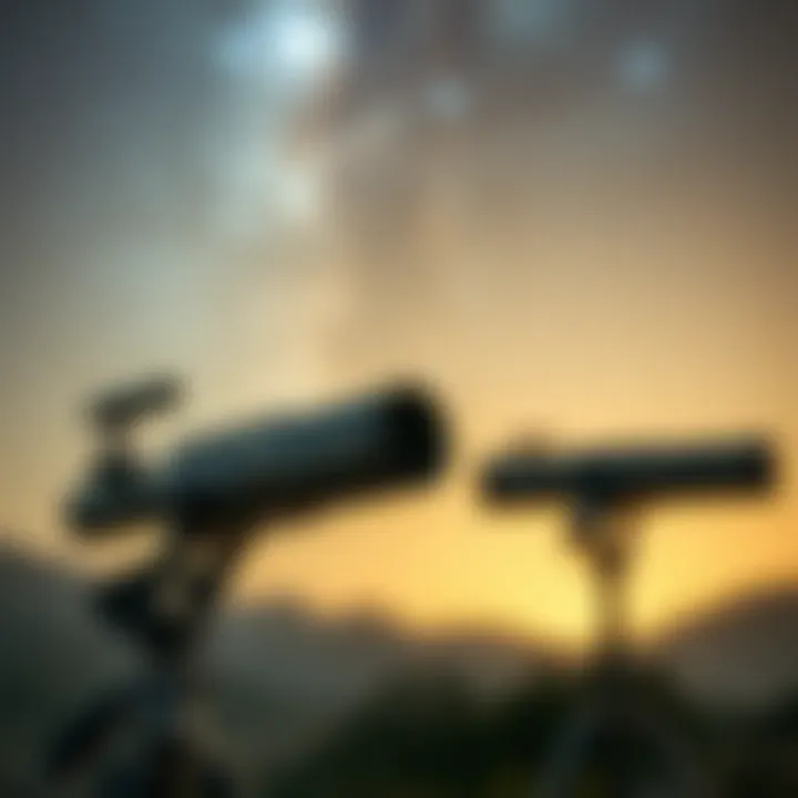 A close-up of advanced telescopes capturing cosmic phenomena