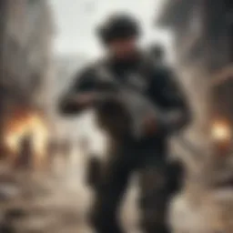 A dynamic in-game moment from Call of Duty showcasing intense action and strategy.