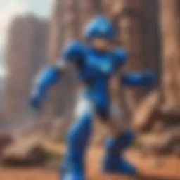 Iconic Mega Man character in action