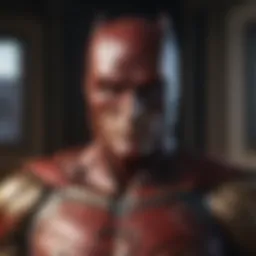 A detailed superhero collectible statue showcasing intricate design