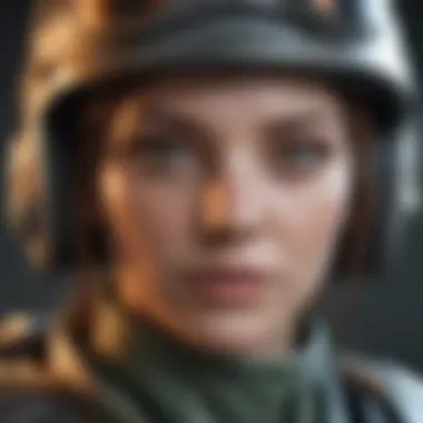 Close-up of an innovative game character design from an Android title