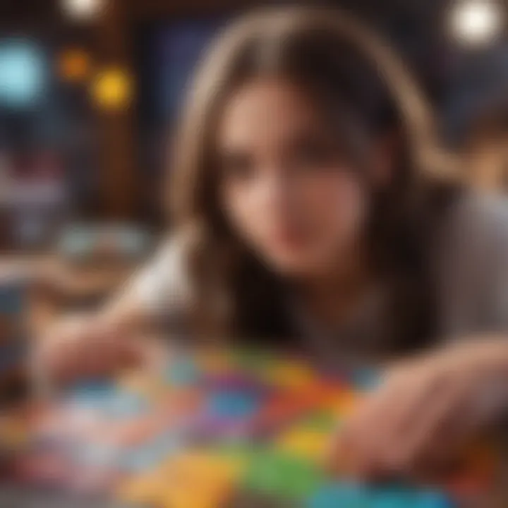 Girl exploring a colorful and interactive puzzle adventure