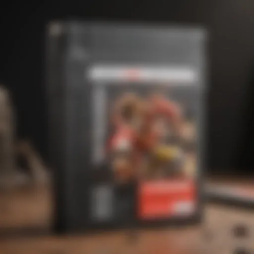 A close-up view of a used Super Smash Bros. Ultimate game cartridge with visible wear