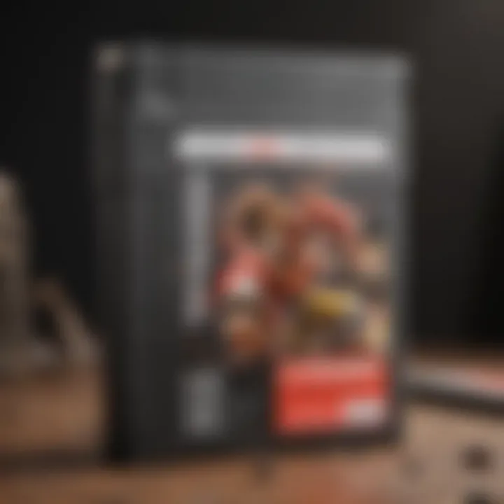 A close-up view of a used Super Smash Bros. Ultimate game cartridge with visible wear