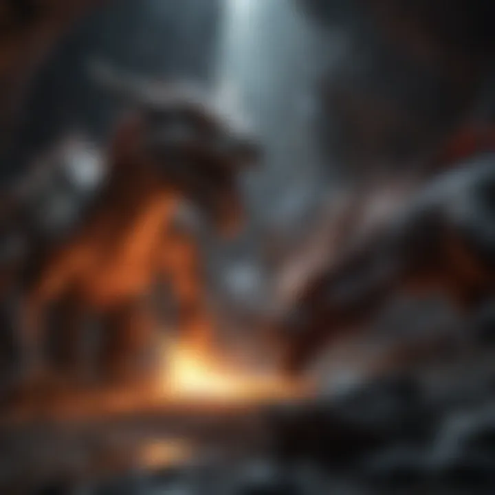 Dragon Encounter in Volcanic Lair