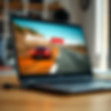 Close-up of a laptop screen displaying BeamNG.drive