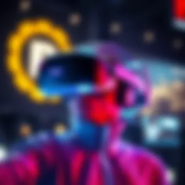 A futuristic representation of virtual reality in gaming, symbolizing its potential.