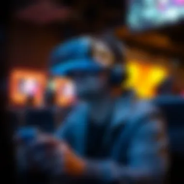 A gamer immersed in a virtual reality experience