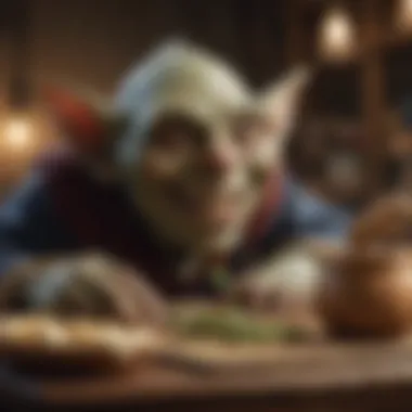 Cunning Goblin Trickster playing a prank on an unsuspecting opponent with a mischievous grin