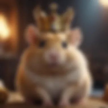 Hamster avatar with a crown in a fantasy gaming world