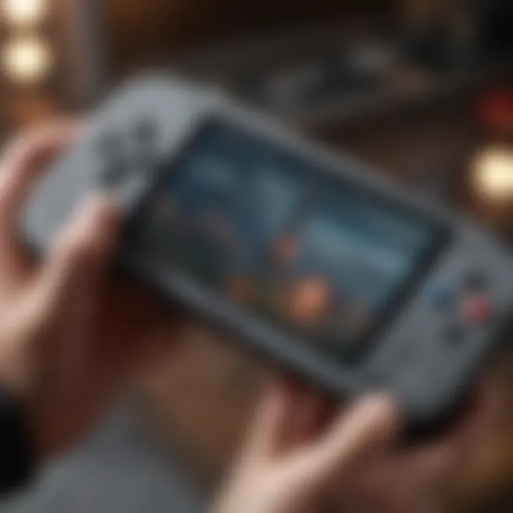 Modern handheld gaming console with advanced features.