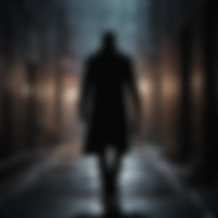 Silhouette of a Hitman in a Dark Alley