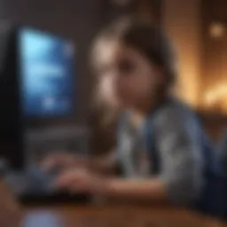 Child interacting with a computer safely
