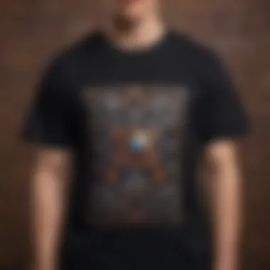 Innovative design of KO t-shirt featuring intricate gaming elements