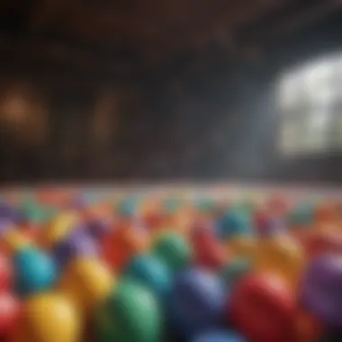 Colorful balloons used for a party game