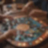 Group of friends playing a competitive board game