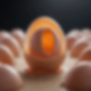 Close-up of developing embryo in egg