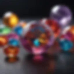 Colorful gems set against a vibrant background