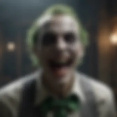 Joker's maniacal laughter echoing through Arkham Asylum