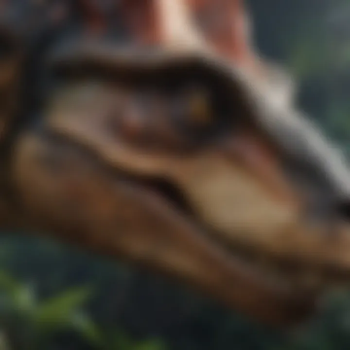 Dinosaur close-up showcasing lifelike details