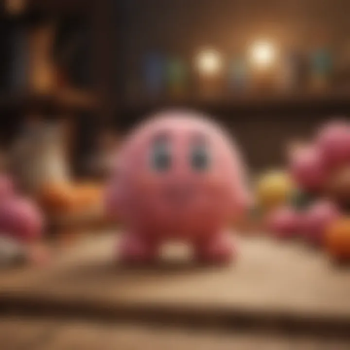 Whimsical Kirby Yarn Artwork