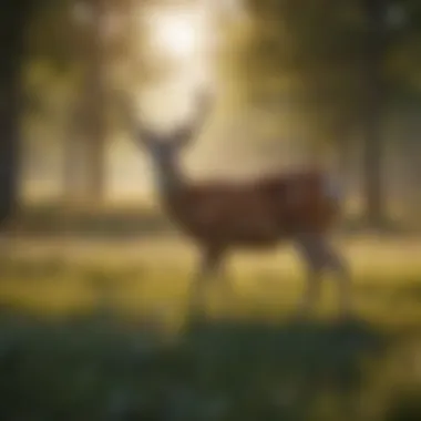 Majestic Deer in Sunlit Meadow