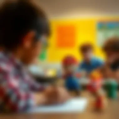 A classroom setting where students engage in Mario Paper Origami as a creative learning tool.