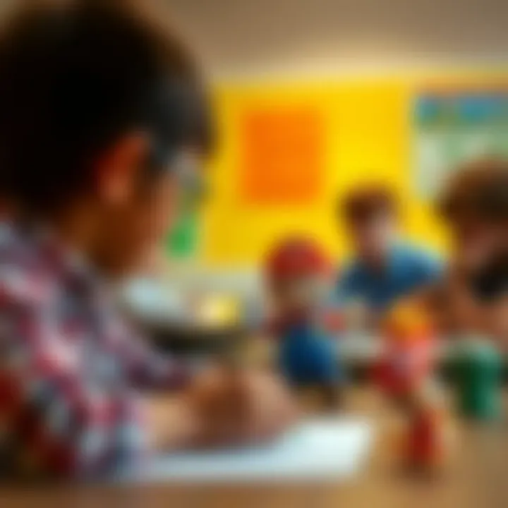 A classroom setting where students engage in Mario Paper Origami as a creative learning tool.